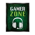 thumbnail image 1 of Stupell Industries Gamer Zone Headset Geometric Pattern Pixel Text Graphic Art Jet Black Floating Framed Canvas Print Wall Art, Design by Victoria Barnes, 1 of 5