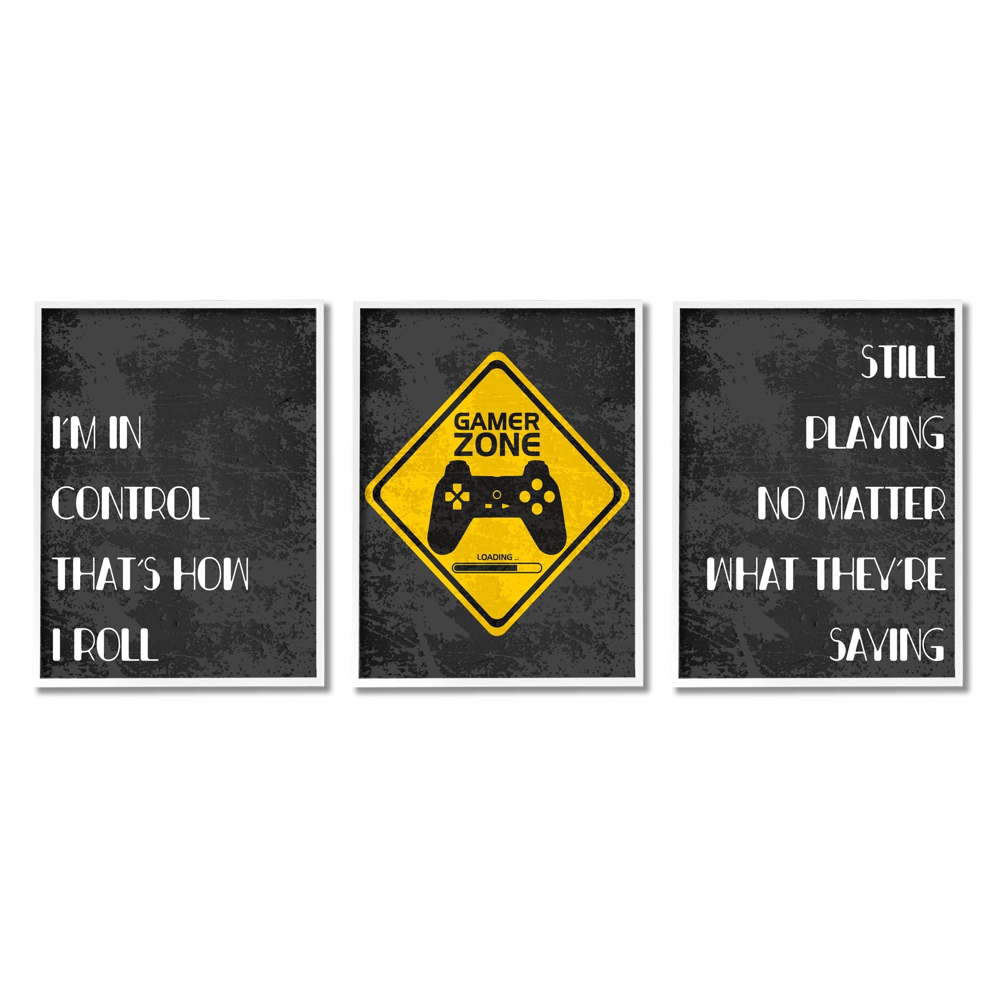 Stupell Industries Gamer Zone Road Sign Modern Video Game Phrases, 16 x 20, Design by Daphne Polselli