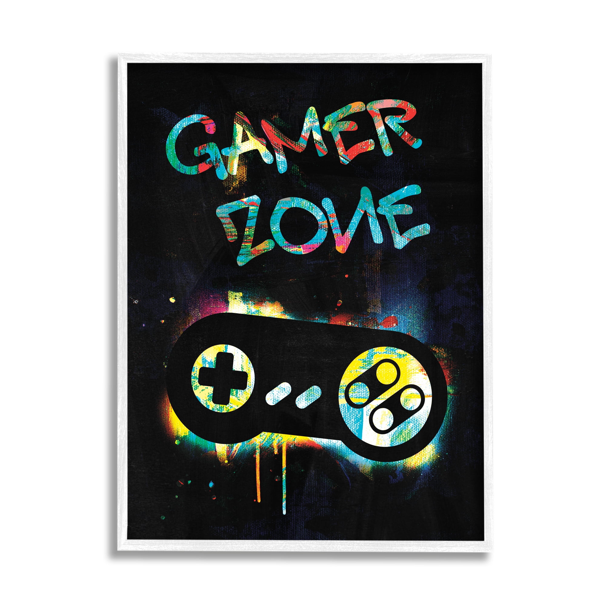 Wall Art Print Playstation Gaming Controller Neon