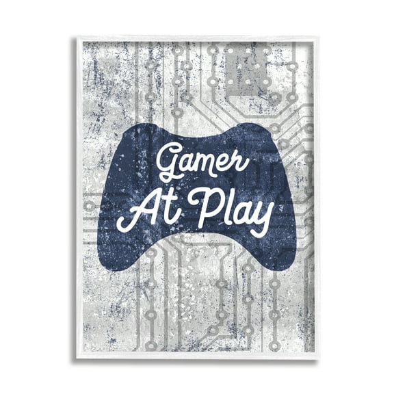 Stupell Industries Gamer at Play Quote Video Game Technology Boys, 16 x 20,Design by Daphne Polselli