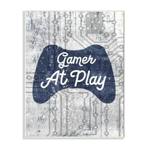 Stupell Industries Gamer at Play Quote Video Game Technology Boys Graphic Art Unframed Art Print Wall Art, 10x15, by Daphne Polselli