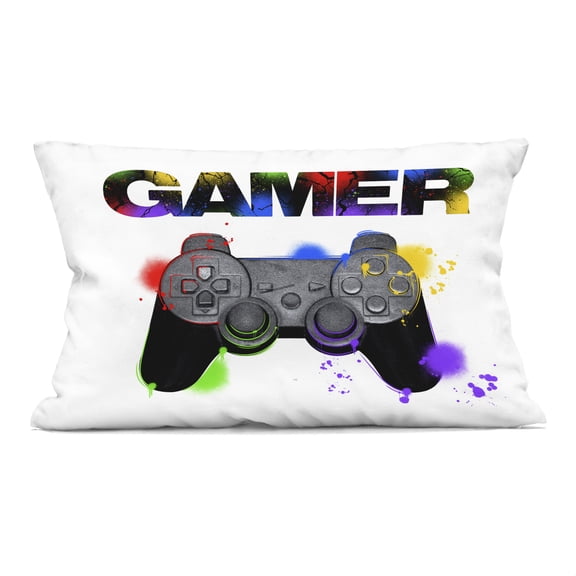 Stupell Industries Gamer with Paint Smear Design by Marcus Prime Throw Pillow