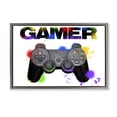 thumbnail image 1 of Stupell Industries Gamer with Rainbow Splashes Quotes and Sayings Painting Gray Floater Framed Canvas Art Print Wall Art, 25 x 17, 1 of 9
