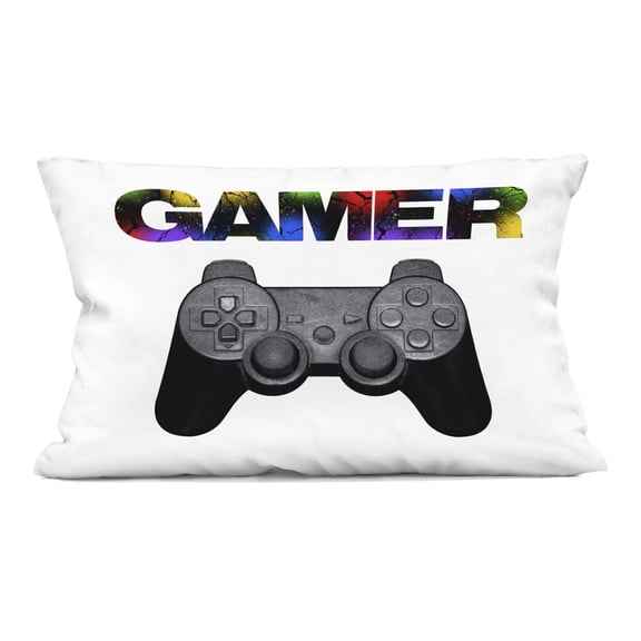 Stupell Industries Gamer with Rainbow Splatter Decorative Printed Throw Pillow, design by Marcus Prime