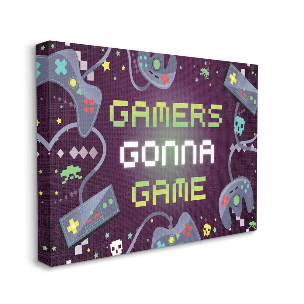 Stupell Industries Gamers Gonna Game Fun Kid's Video Game Phrase Designed by Arrolynn Weiderhold