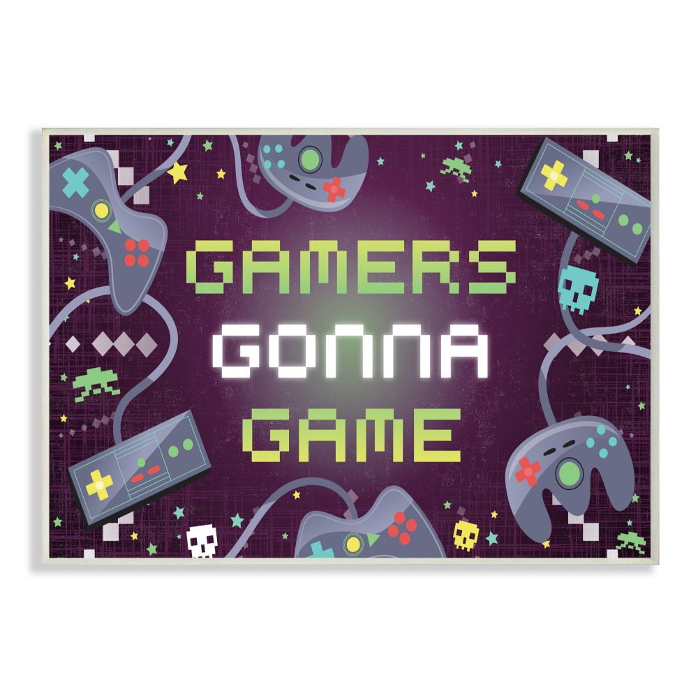 Stupell Industries Gamers Gonna Game Fun Kid's Video Game Phrase Designed by Arrolynn Weiderhold