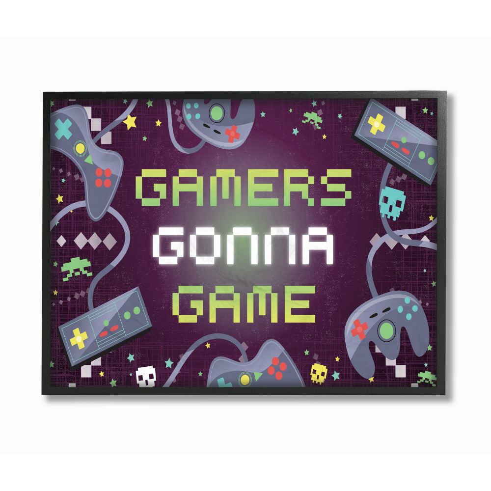 Stupell Industries Gamers Gonna Game Fun Kid's Video Game Phrase Designed by Arrolynn Weiderhold