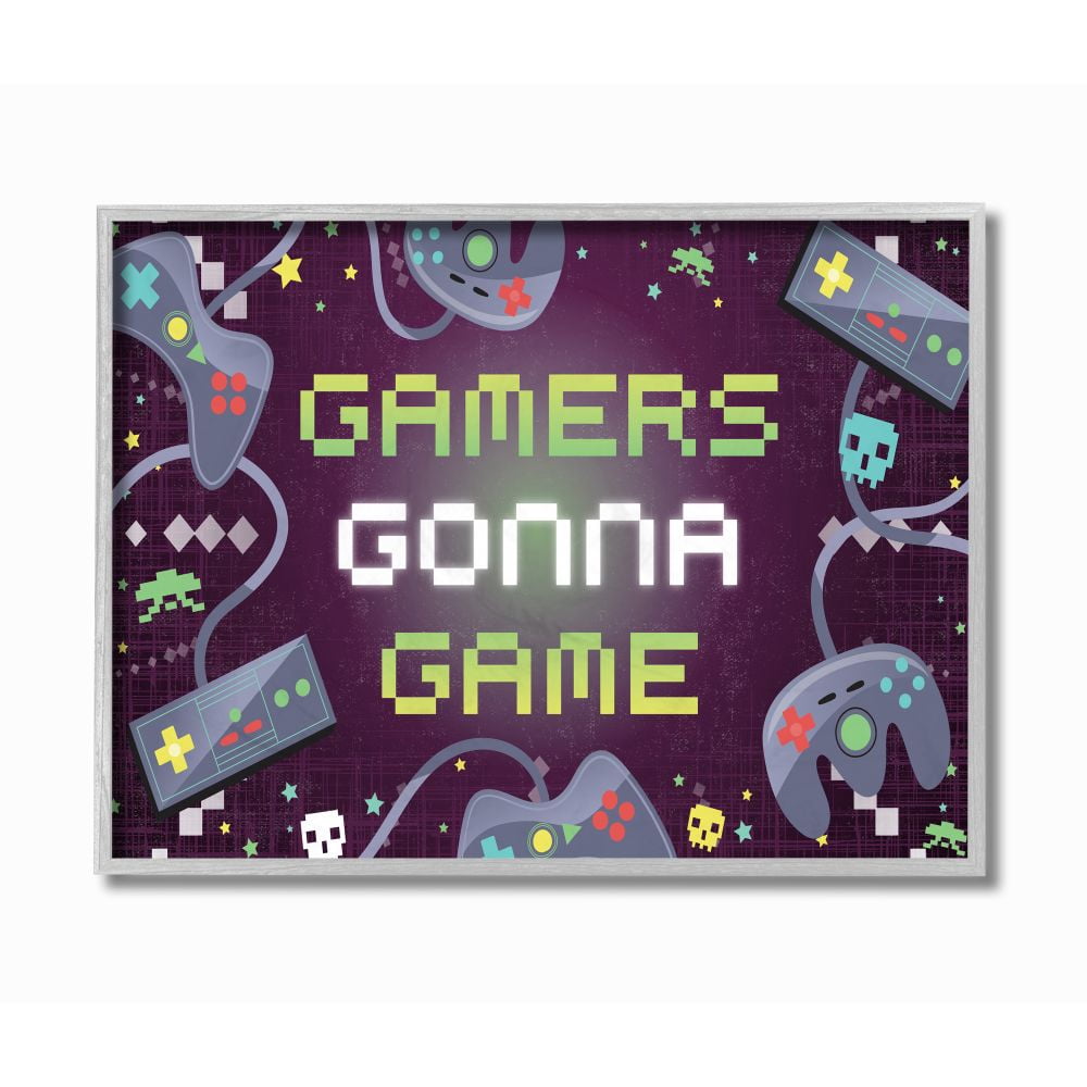 Stupell Industries Gamers Gonna Game Fun Kid's Video Game Phrase Designed by Arrolynn Weiderhold