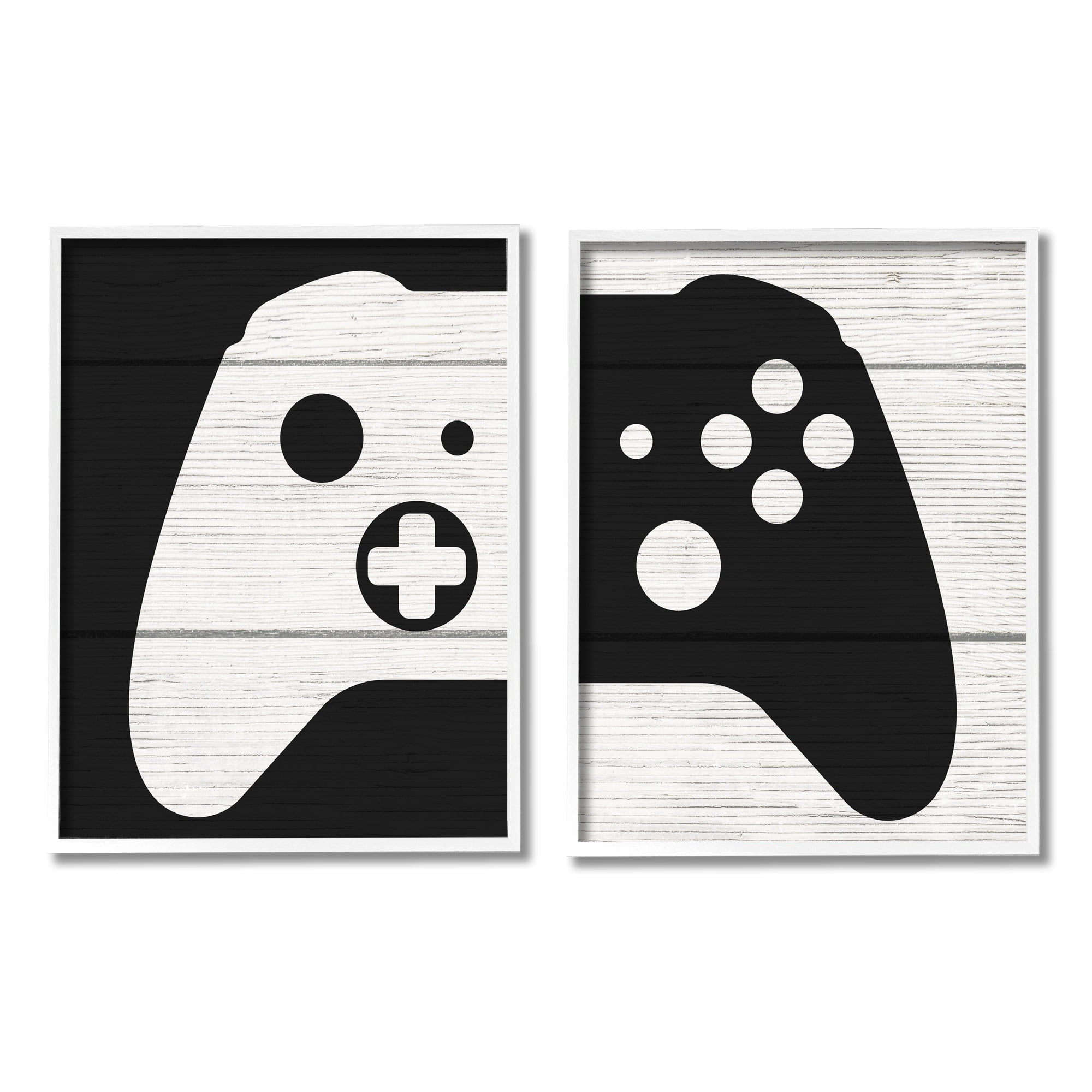 Stupell Industries Gaming Controller Monochromatic Grain Pattern Illustration, 11 x 14, Design by Daphne Polselli