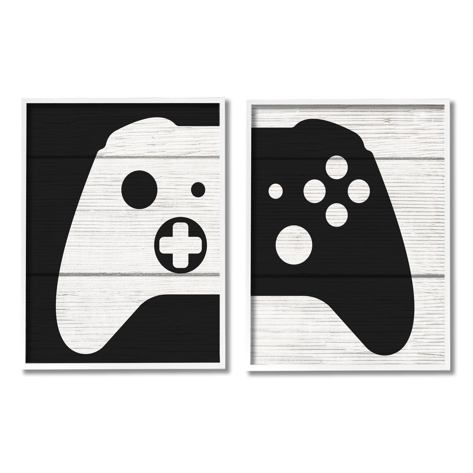 Stupell Industries Gaming Controller Monochromatic Grain Pattern Illustration, 24 x 30, Design by Daphne Polselli