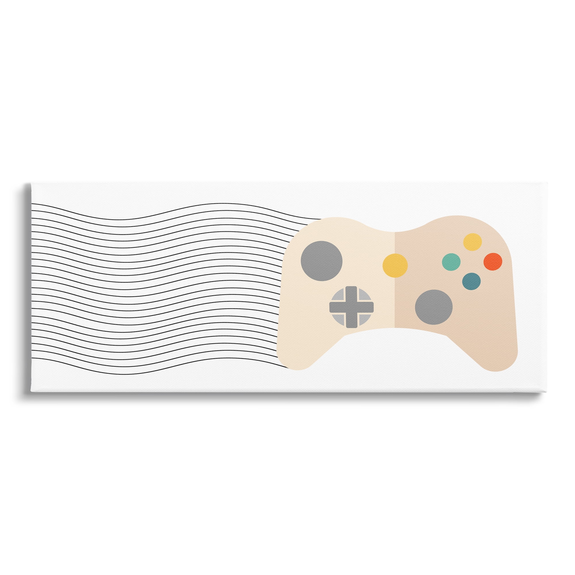 Stupell Industries Gaming Controller Pattern Abstract Painting Gallery Wrapped Canvas Print Wall Art, 40 x 17