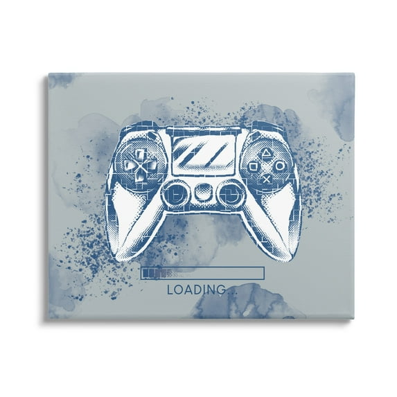 Stupell Industries Gaming Controller Retro Loading Symbol Blue Speckled , 40 x 30, Design by Ziwei Li