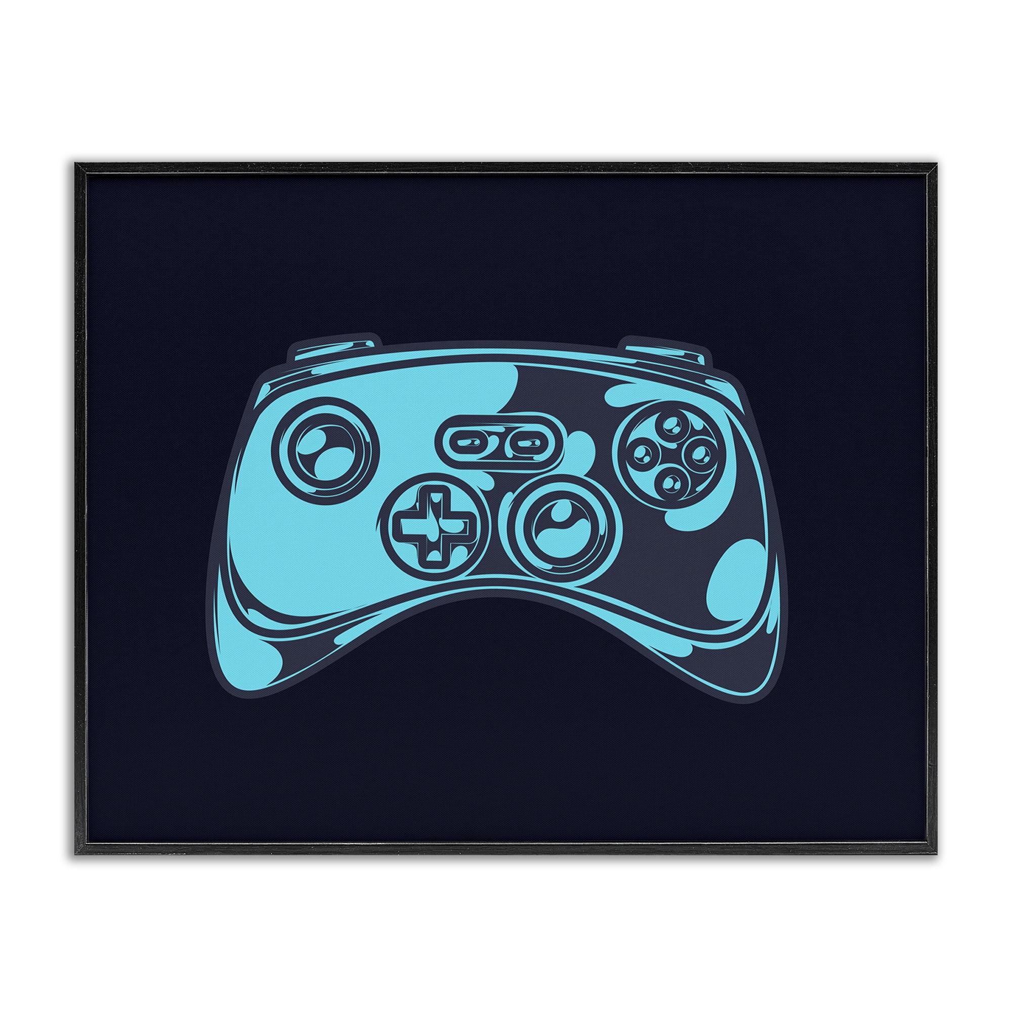 Stupell Industries Gaming Controller on Black Entertainment Painting Black Framed Art Print Wall Art, 20 x 16