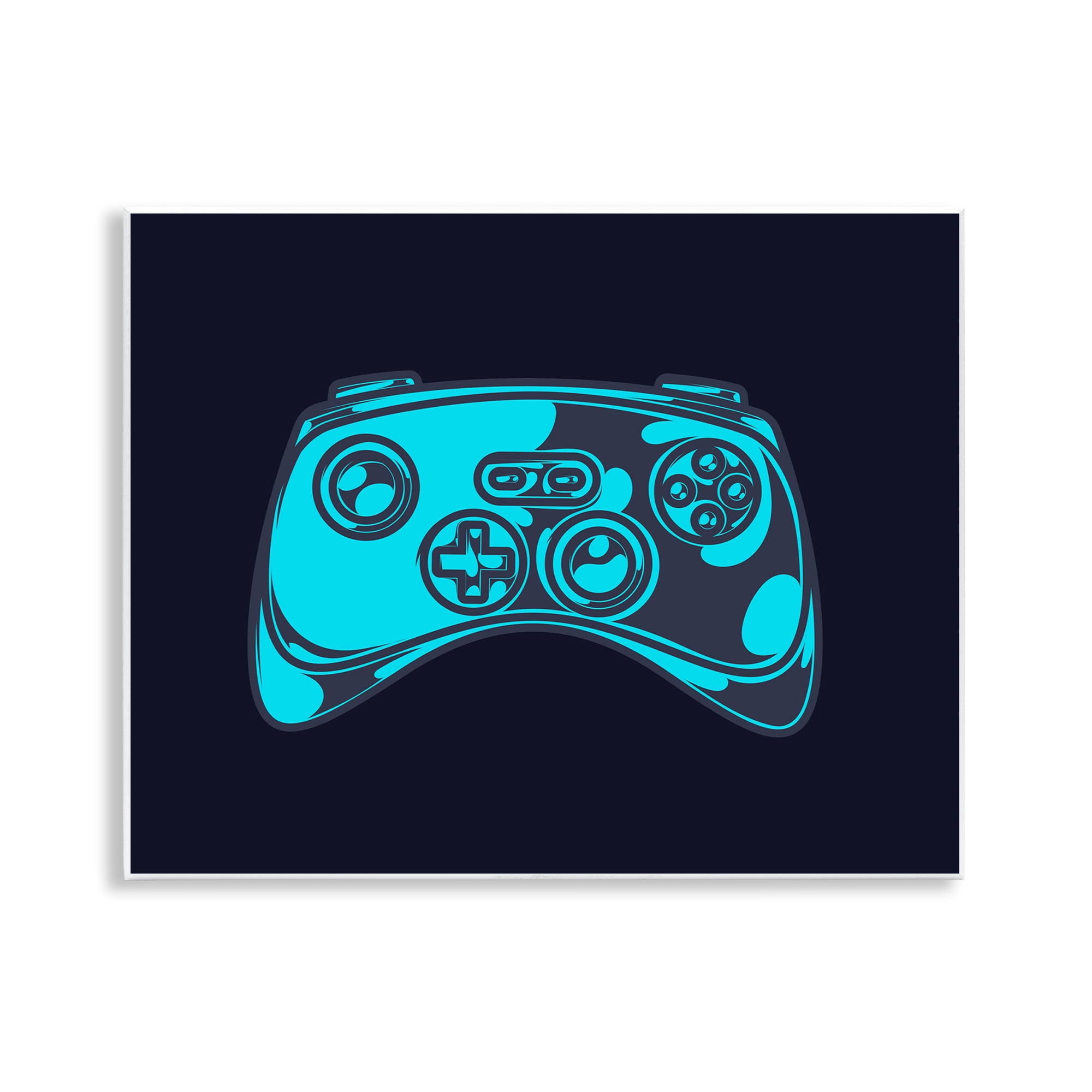Stupell Industries Gaming Controller on Black Entertainment Painting Unframed Art Print Wall Art, 14 x 11