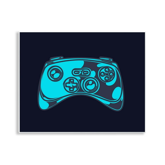 Stupell Industries Gaming Controller on Black Entertainment Painting Unframed Art Print Wall Art, 14 x 11