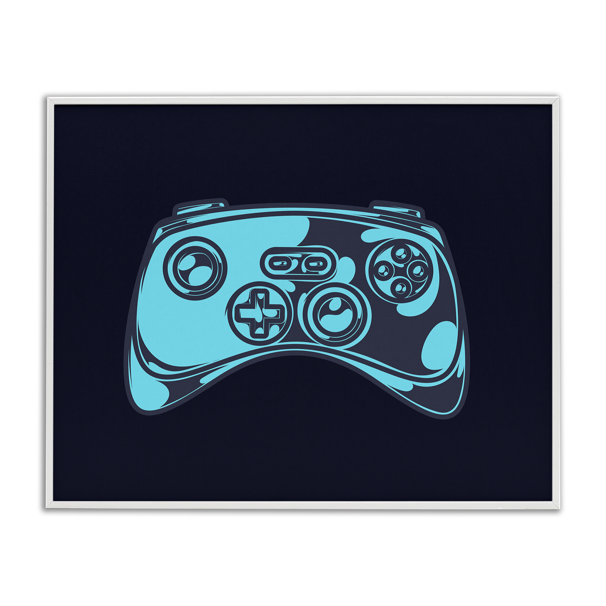 Stupell Industries Gaming Controller on Black Entertainment Painting White Framed Art Print Wall Art, 14 x 11