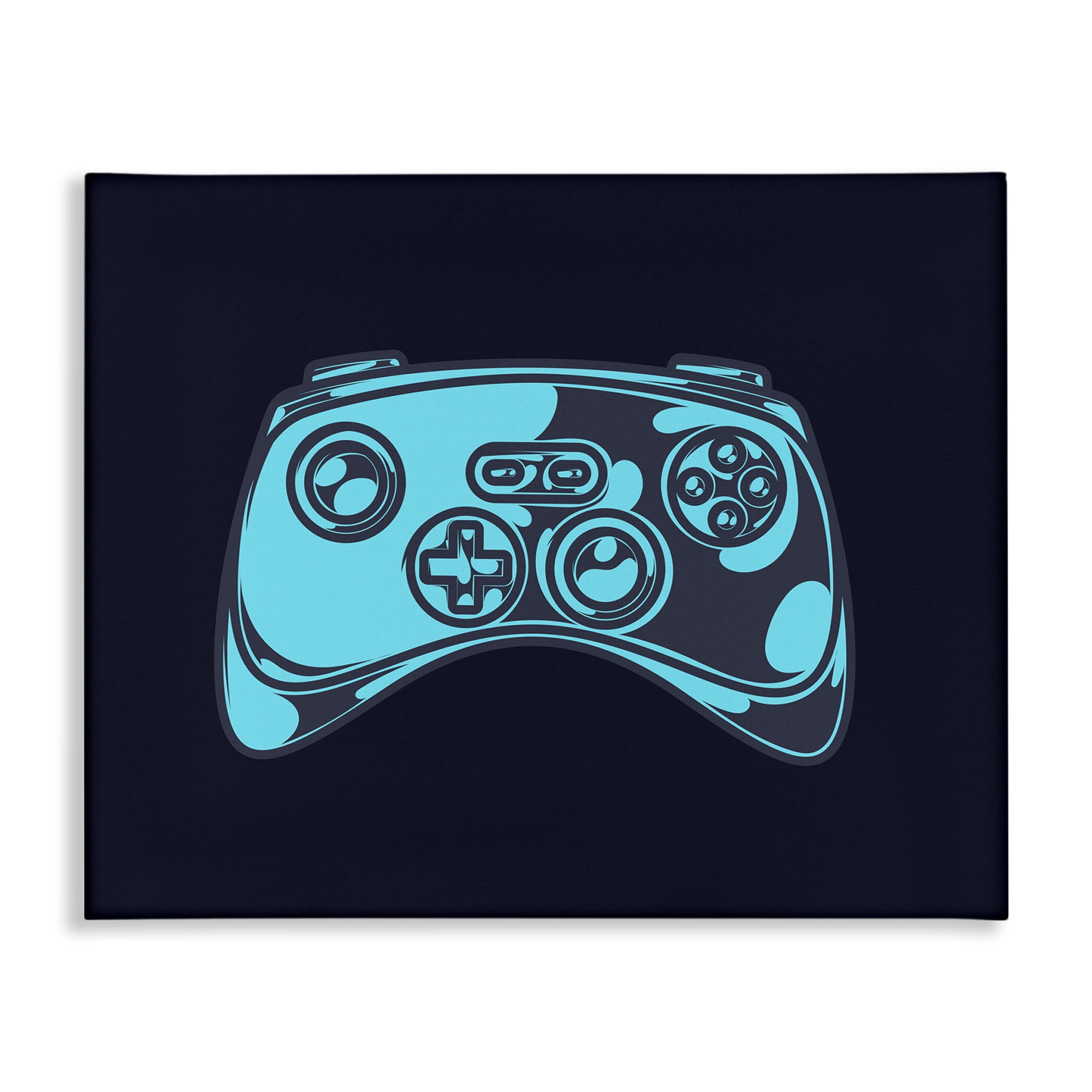 Stupell Industries Gaming Controller on Black Entertainment Painting Wrapped Canvas Art Print Wall Art, 40 x 30