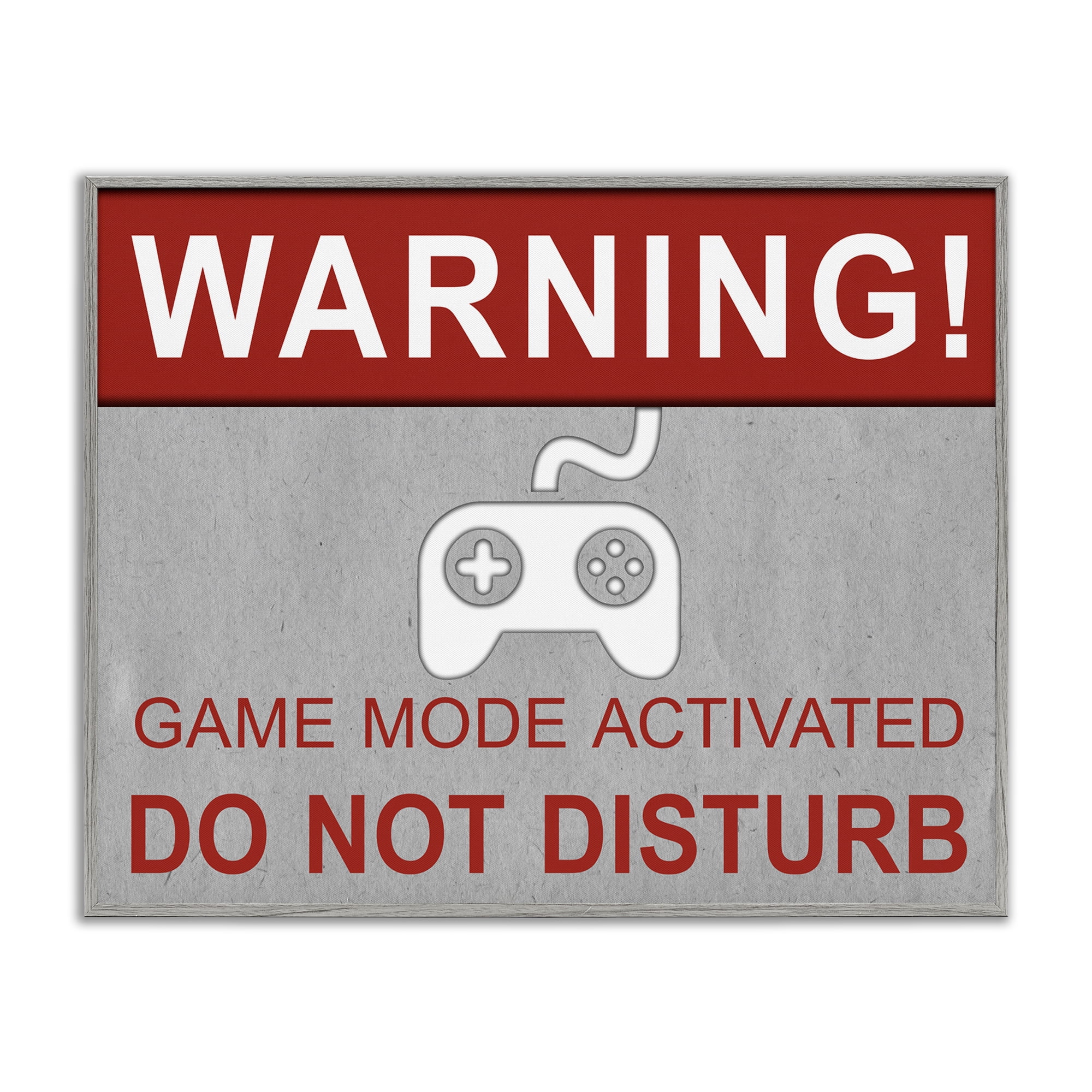 Stupell Industries Gaming Do Not Disturb Entertainment Painting Gray Framed Art Print Wall Art, 30 x 24