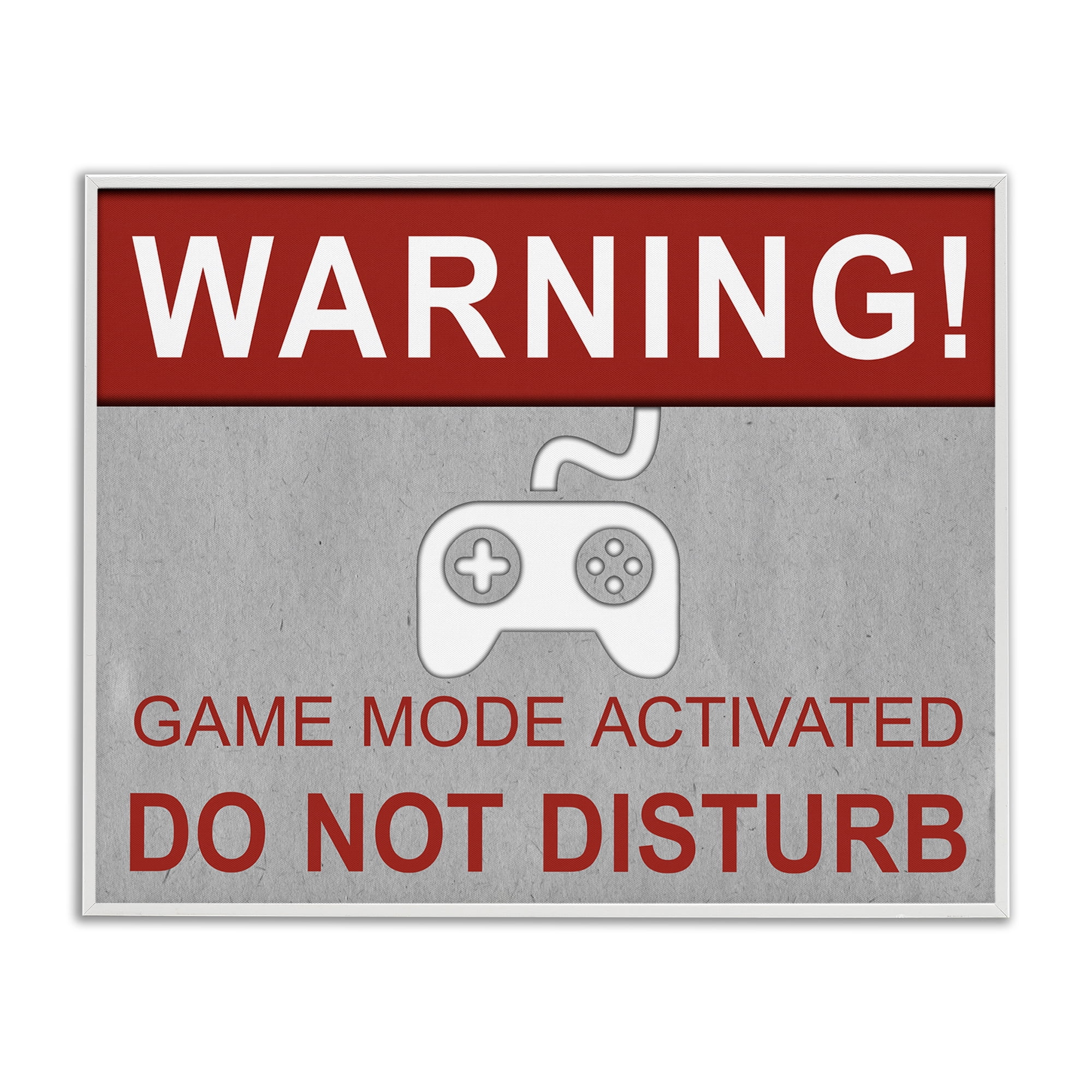 Stupell Industries Gaming Do Not Disturb Entertainment Painting White Framed Art Print Wall Art, 30 x 24