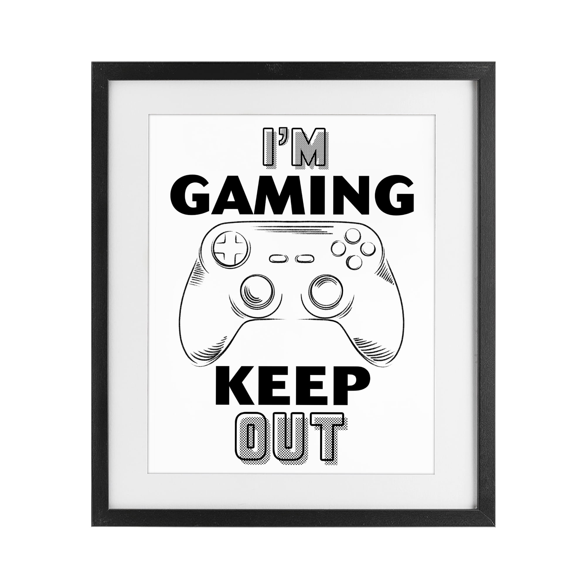 Stupell Industries Gaming Keep Out Black Framed Print Under Glass, design by Marcus Prime
