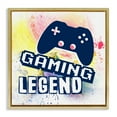thumbnail image 1 of Stupell Industries Gaming Legend Modern Splatter Quotes and Sayings Painting Gold Floater Framed Canvas Art Print Wall Art, 18 x 18, 1 of 9