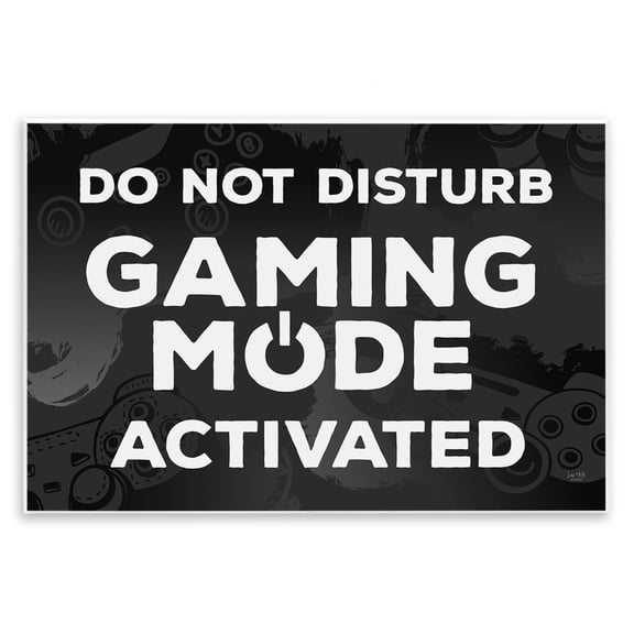 Stupell Industries Gaming Mode Activated Quotes and Sayings Painting Unframed Art Print Wall Art, 15 x 10