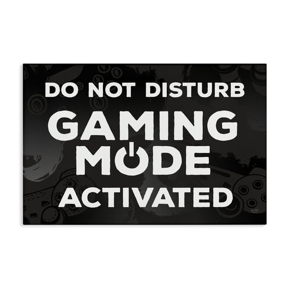 Stupell Industries Gaming Mode Activated Quotes and Sayings Painting Wrapped Canvas Canvas Art Print Wall Art, 30 x 20
