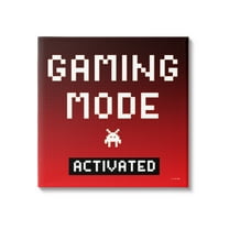 Stupell Industries Gaming Mode Activated Typography Painting Gallery Wrapped Canvas Art Print Wall Art, 17 x 17
