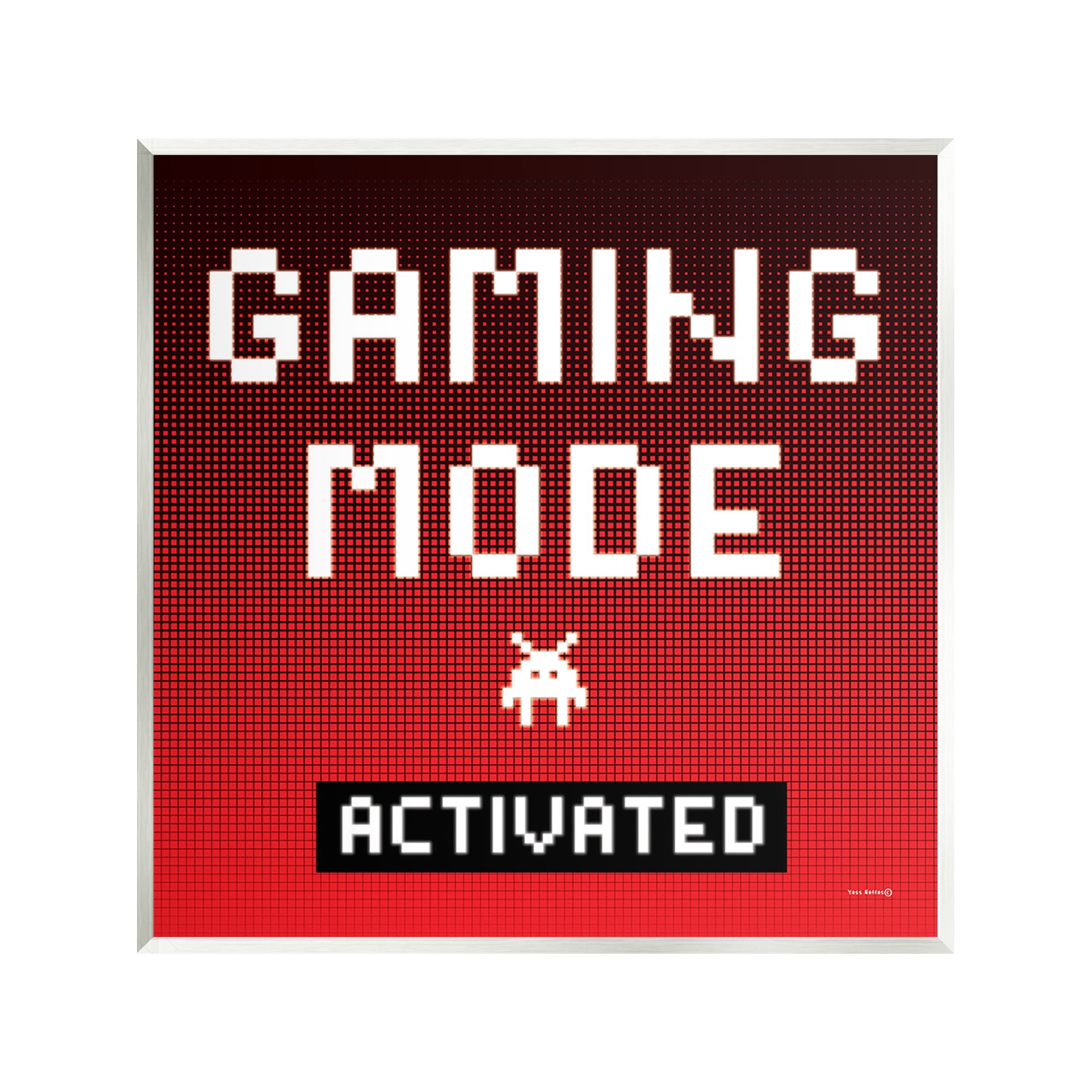 Stupell Industries Gaming Mode Activated Typography Painting Unframed Art Print Wall Art, 12 x 12