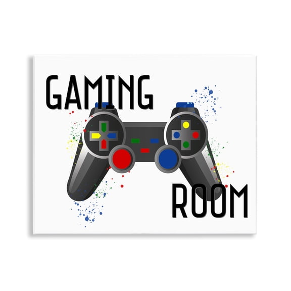 Stupell Industries Gaming Room Modern Controller Quotes and Sayings Painting Unframed Art Print Wall Art, 14 x 11