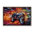 thumbnail image 1 of Stupell Industries Contemporary Gaming Swirl Controller Energy Brown Floating Frame Canvas Art, 25 x 17, by Creative Studio, 1 of 8