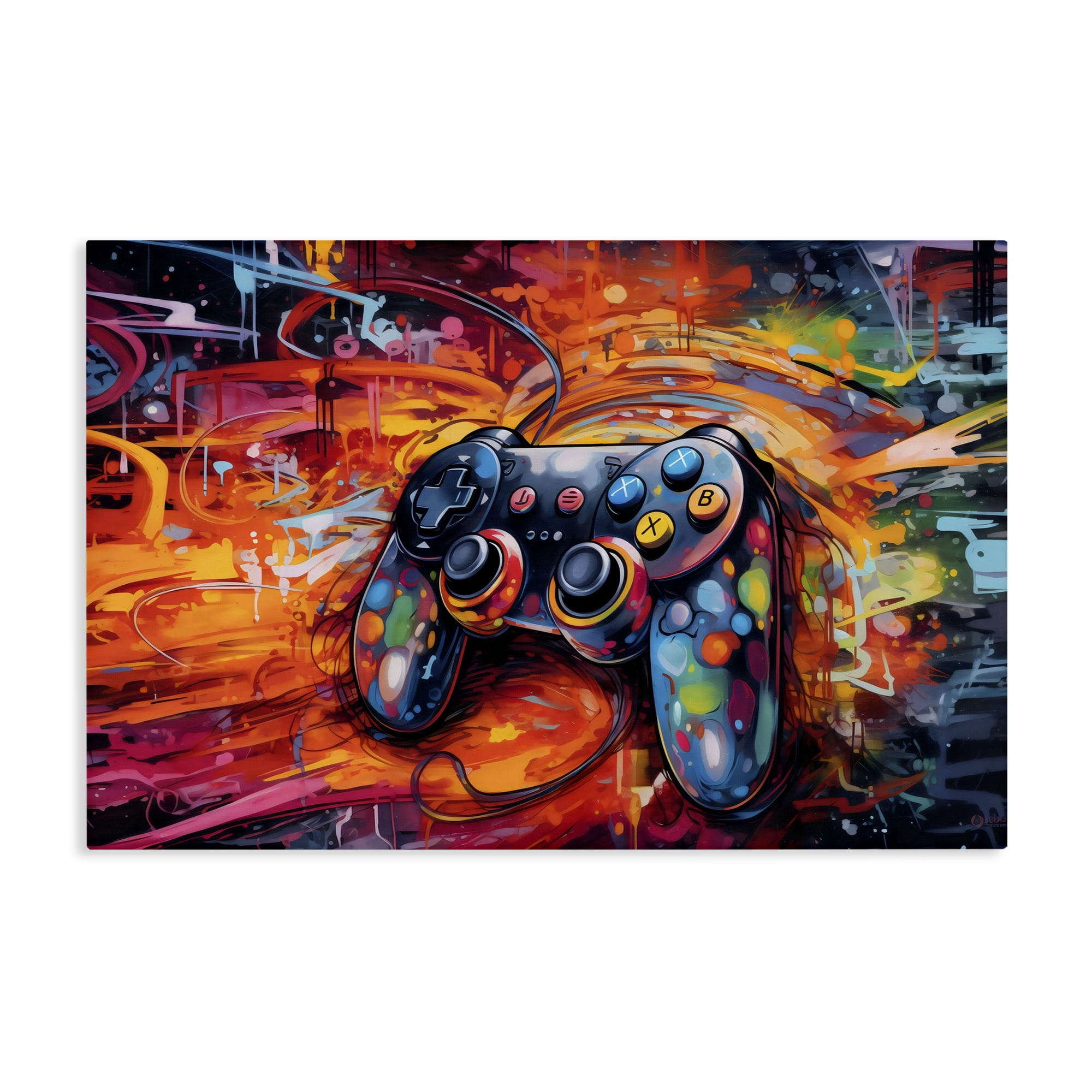 Stupell Industries Gaming Swirl Controller Energy Canvas Wall Art, design by Creative Studio