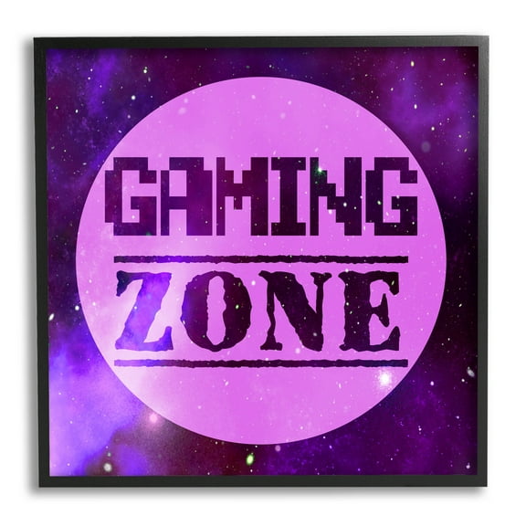 Stupell Industries Gaming Zone Night Sky Graphic Art Black Framed Art Print Wall Art, Design by Marcus Prime