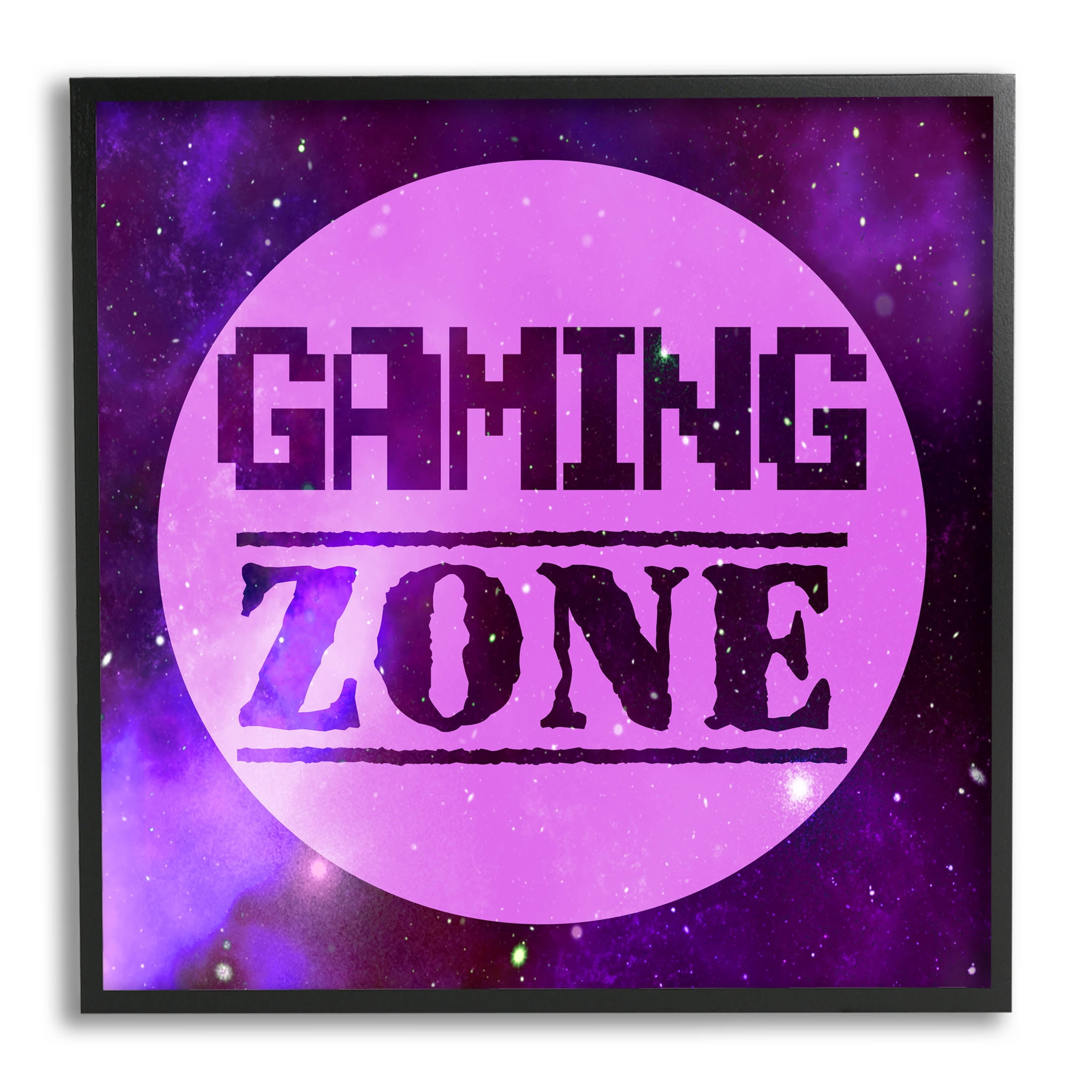 Stupell Industries Gaming Zone Night Sky Graphic Art Black Framed Art Print Wall Art, Design by Marcus Prime