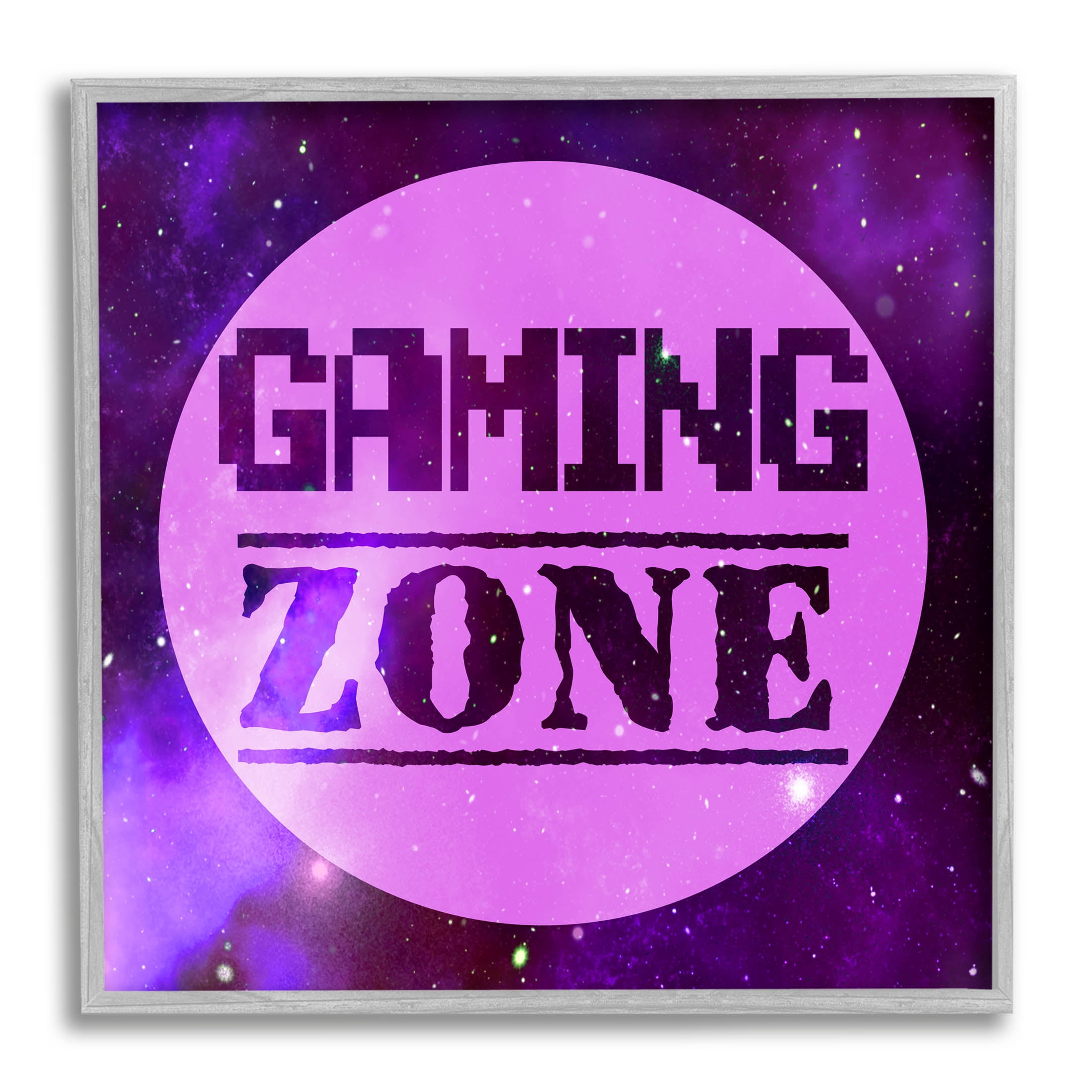 Stupell Industries Gaming Zone Night Sky Graphic Art Gray Framed Art Print Wall Art, Design by Marcus Prime
