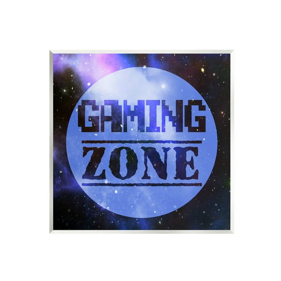 Stupell Industries Gaming Zone Pixel Sky Phrase Graphic Art Unframed Art Print Wall Art, Design by Marcus Prime