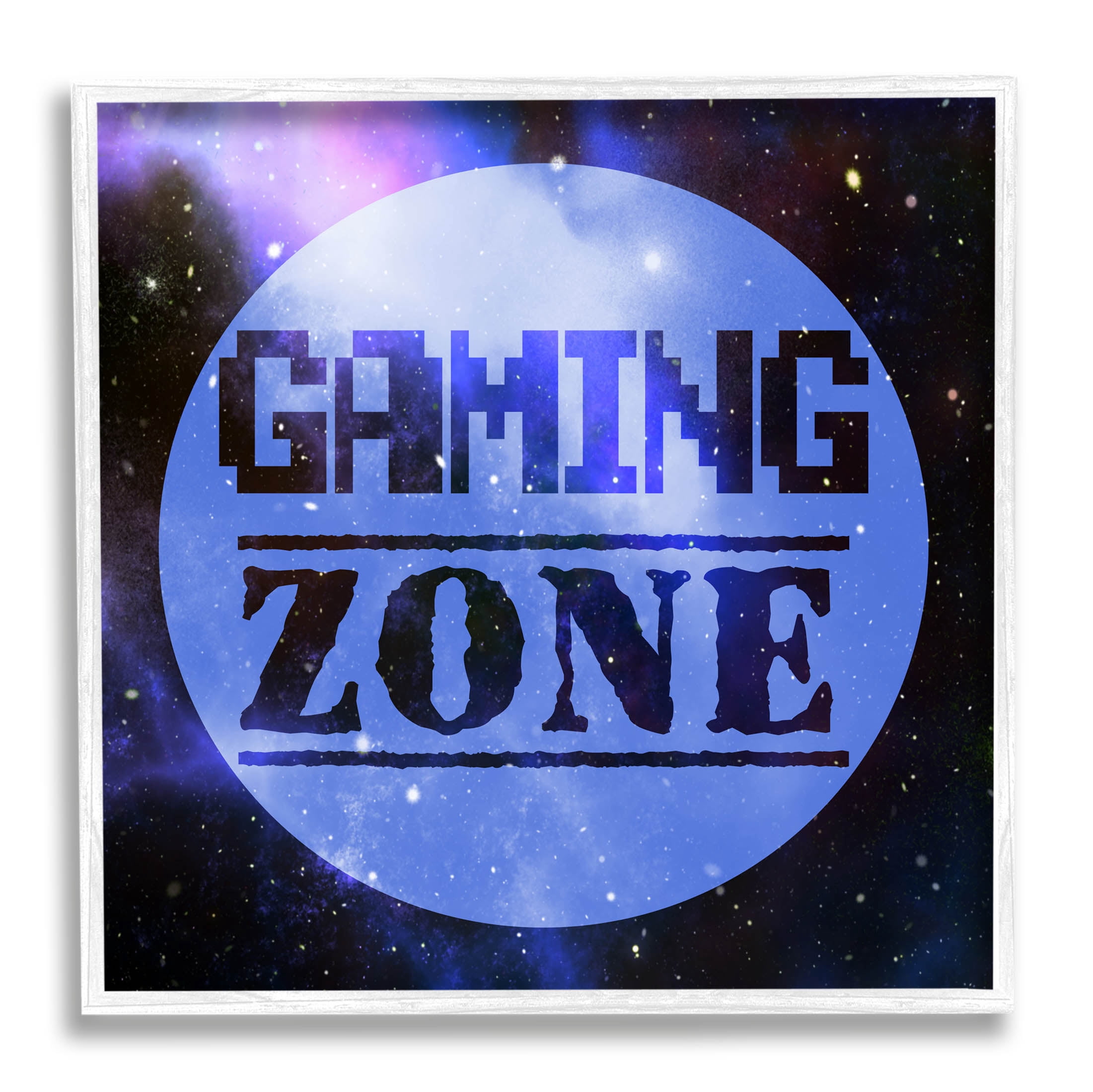 Stupell Industries Gaming Zone Pixel Sky Phrase Graphic Art White Framed Art Print Wall Art, Design by Marcus Prime