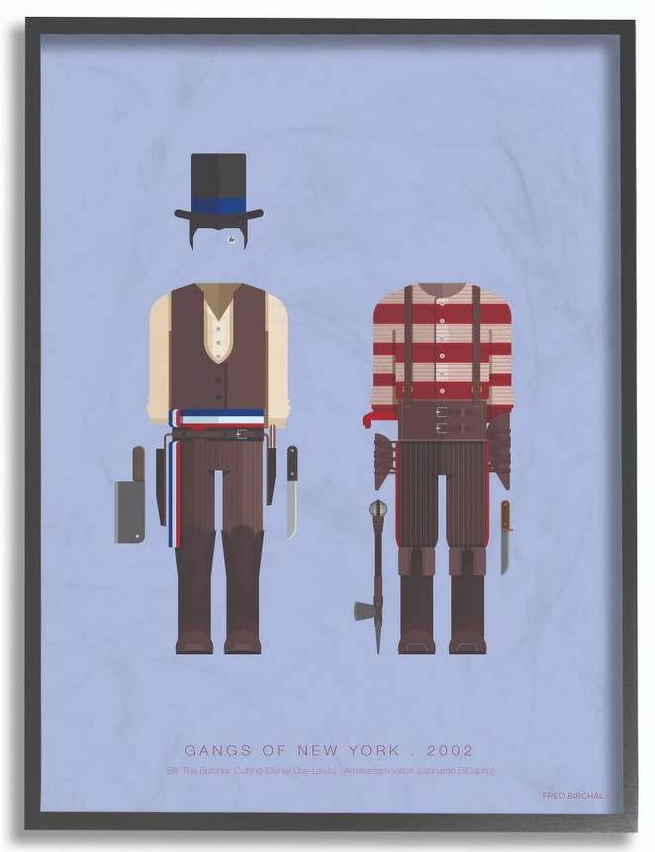 Stupell Industries Gangs of New York Famous People Characters Fashion Design Framed Wall Art by Fred Birchal