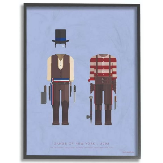 Stupell Industries Gangs of New York Famous People Characters Fashion Design Framed Wall Art by Fred Birchal