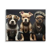 Stupell Industries Gangster Dogs Trio Puppies Animals & Insects Painting Gallery Wrapped Canvas Print Wall Art