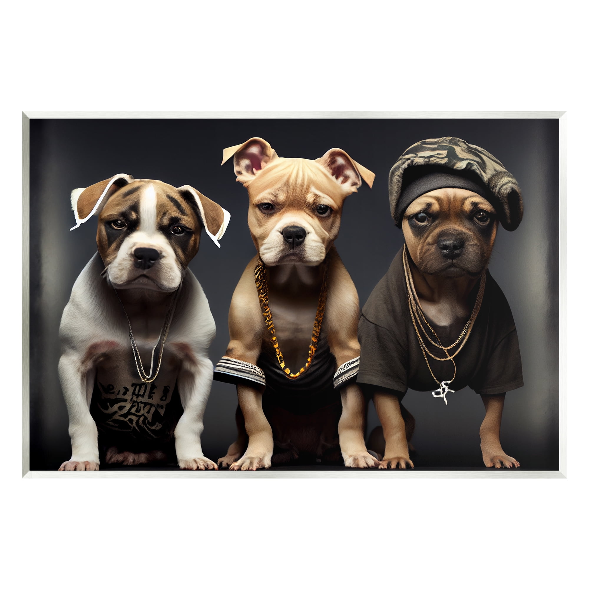Stupell Industries Gangster Dogs Trio Puppies Animals & Insects Painting Unframed Art Print Wall Art