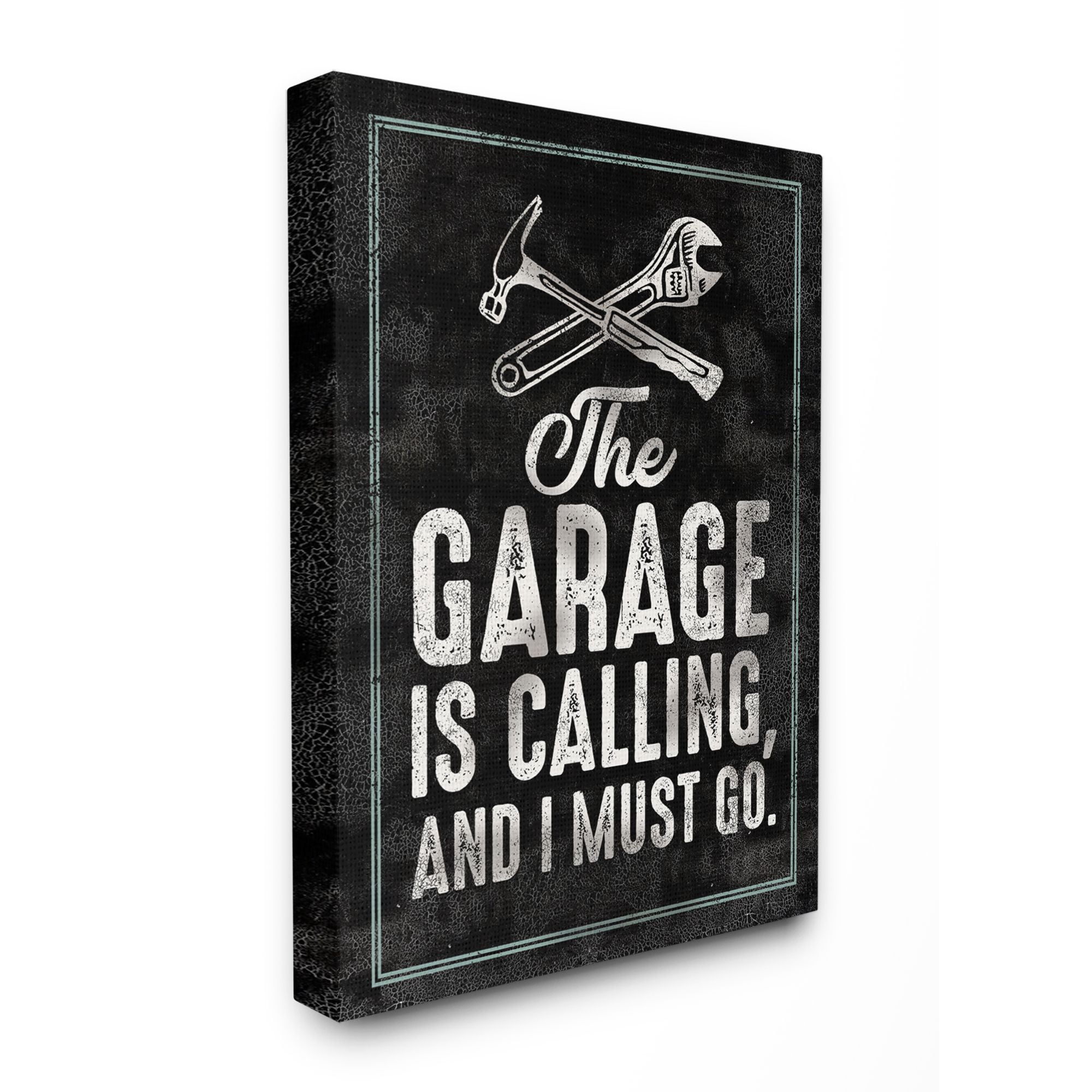 Stupell Industries Garage Is Calling Work Room Funny Word Design Canvas Wall Art by Retrorocket Studio