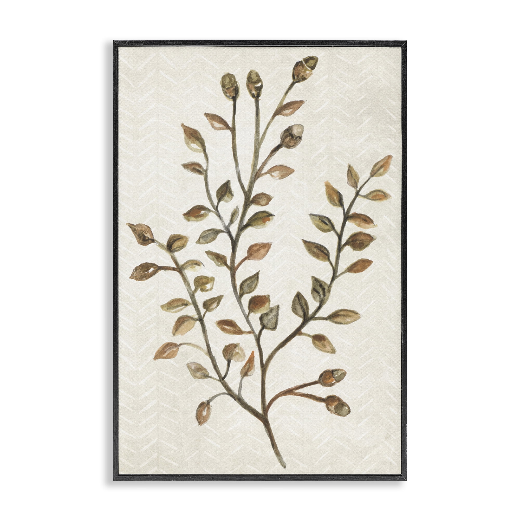 Stupell Industries Garden Botanics Sprig Botanical & Floral Painting Black Framed Art Print Wall Art, 12 x 18