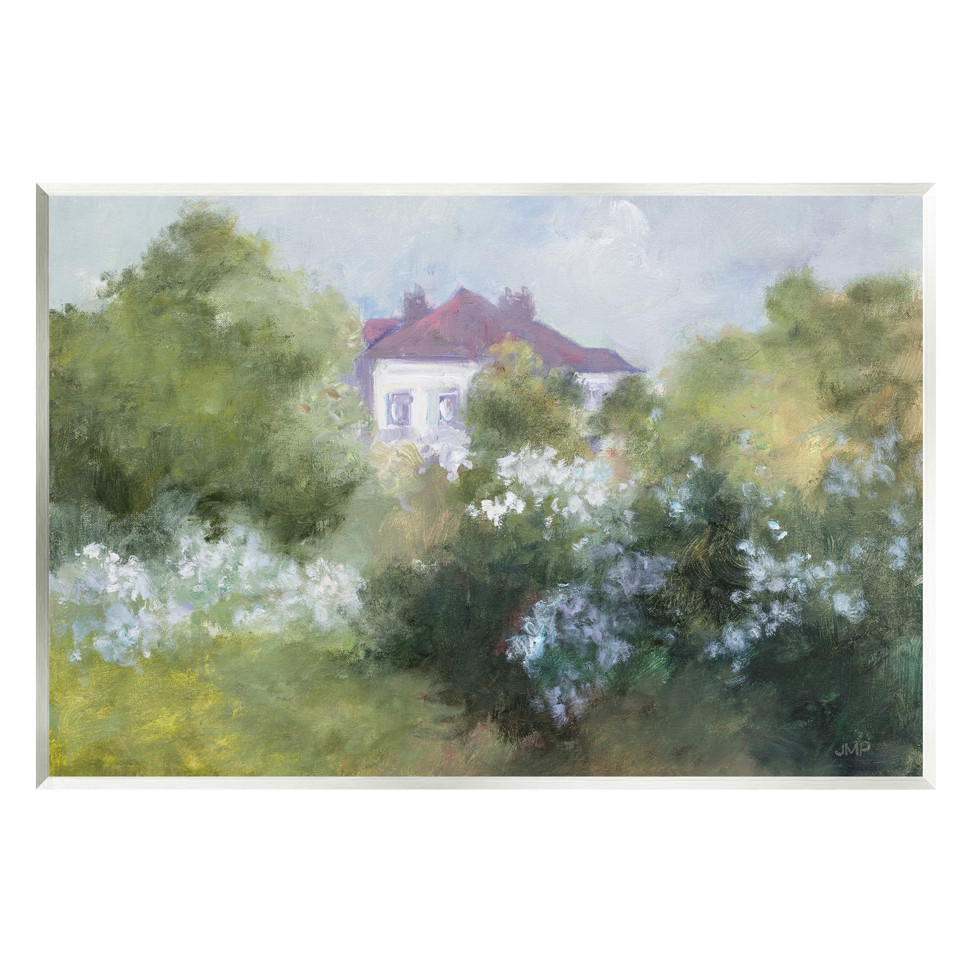 Stupell Industries Garden Cottage Villa Landscape Painting Unframed Art Print Wall Art, 19 x 13