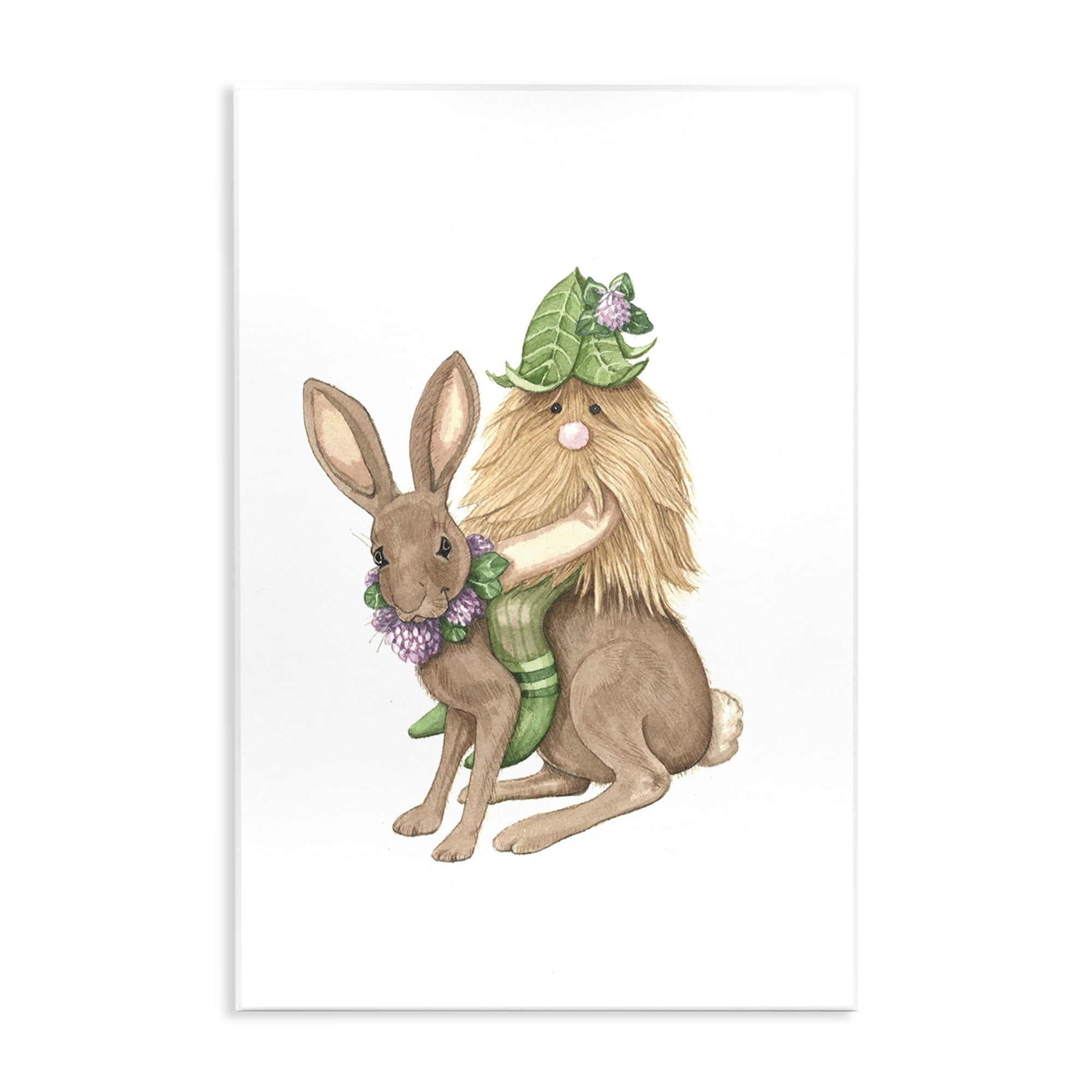 Stupell Industries Garden Elf Riding Rabbit Wall Plaque Art, design by Nancy Overton