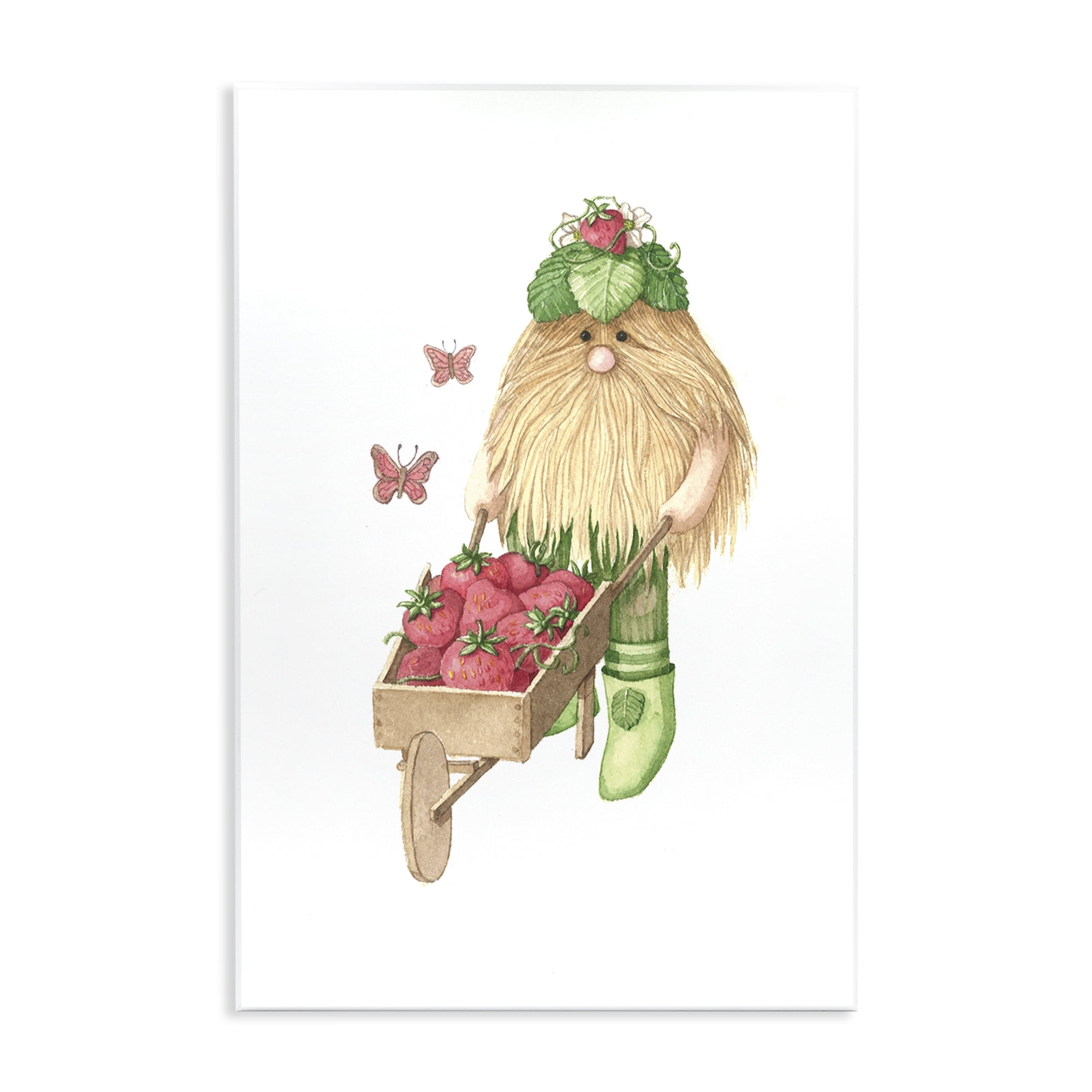 Stupell Industries Garden Elf with Wheelbarrow Wall Plaque Art, design by Nancy Overton