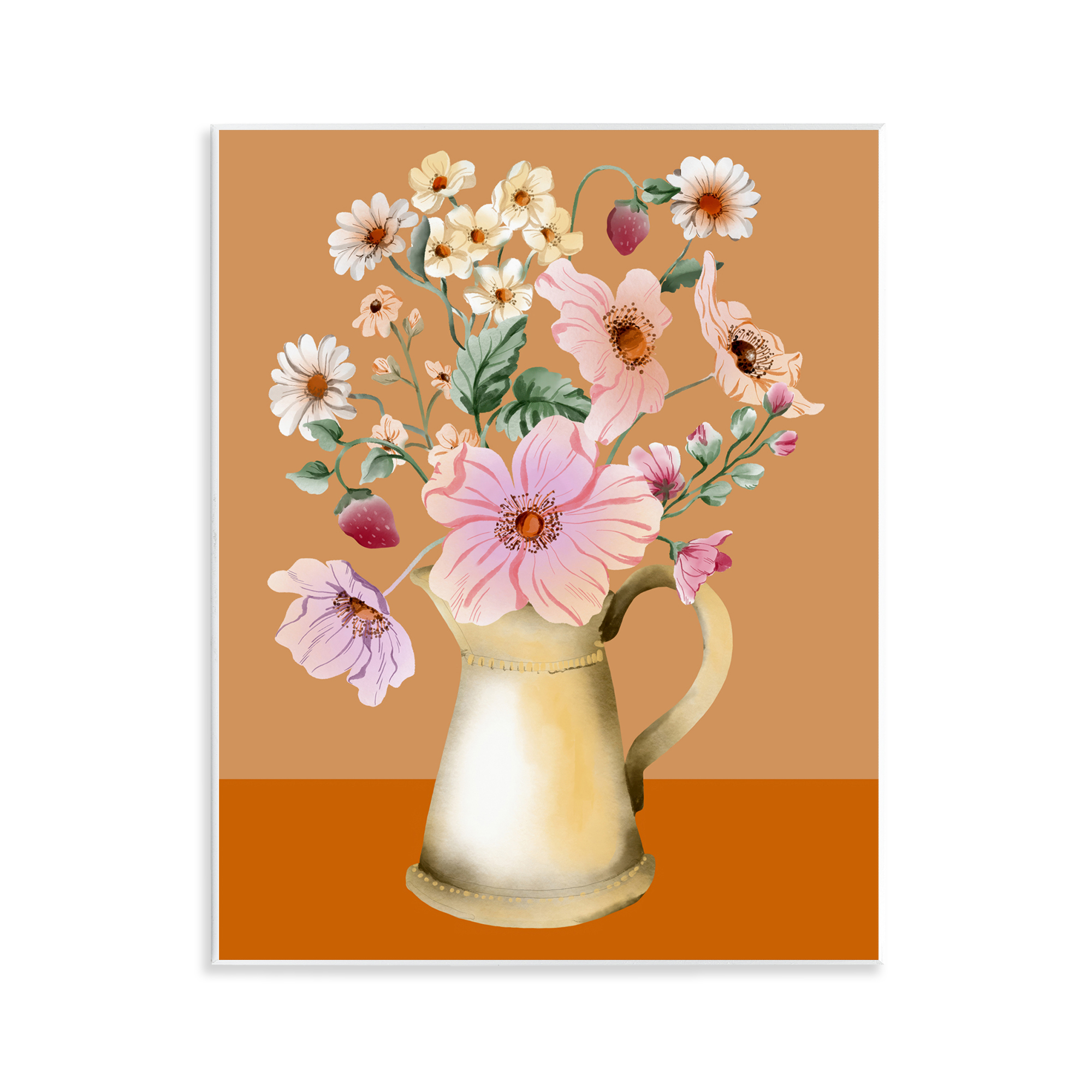 Stupell Industries Garden Florals in Jug Plants & Flowers Painting Unframed Art Print Wall Art, 11 x 14