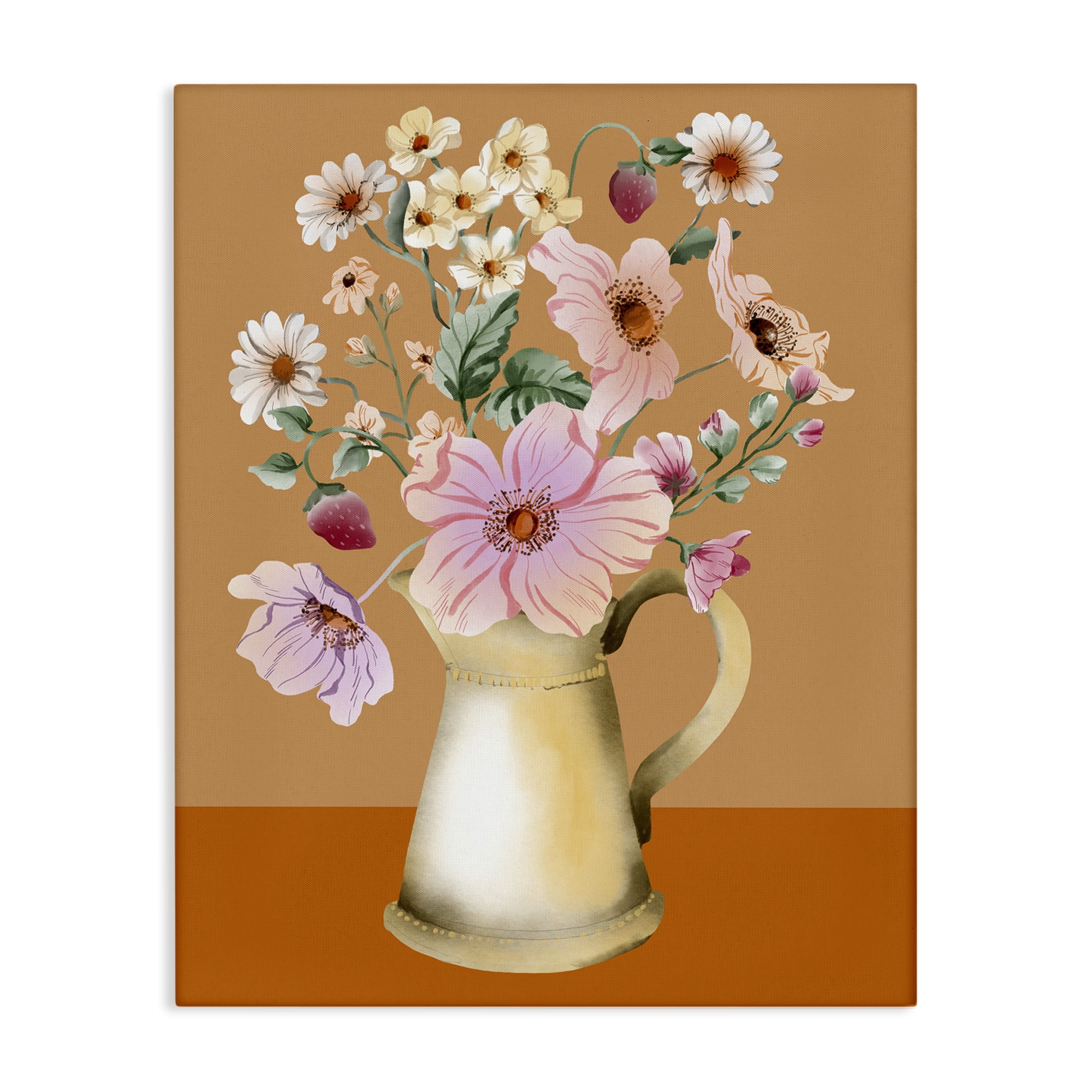 Stupell Industries Garden Florals in Jug Plants & Flowers Painting Wrapped Canvas Art Print Wall Art, 30 x 40