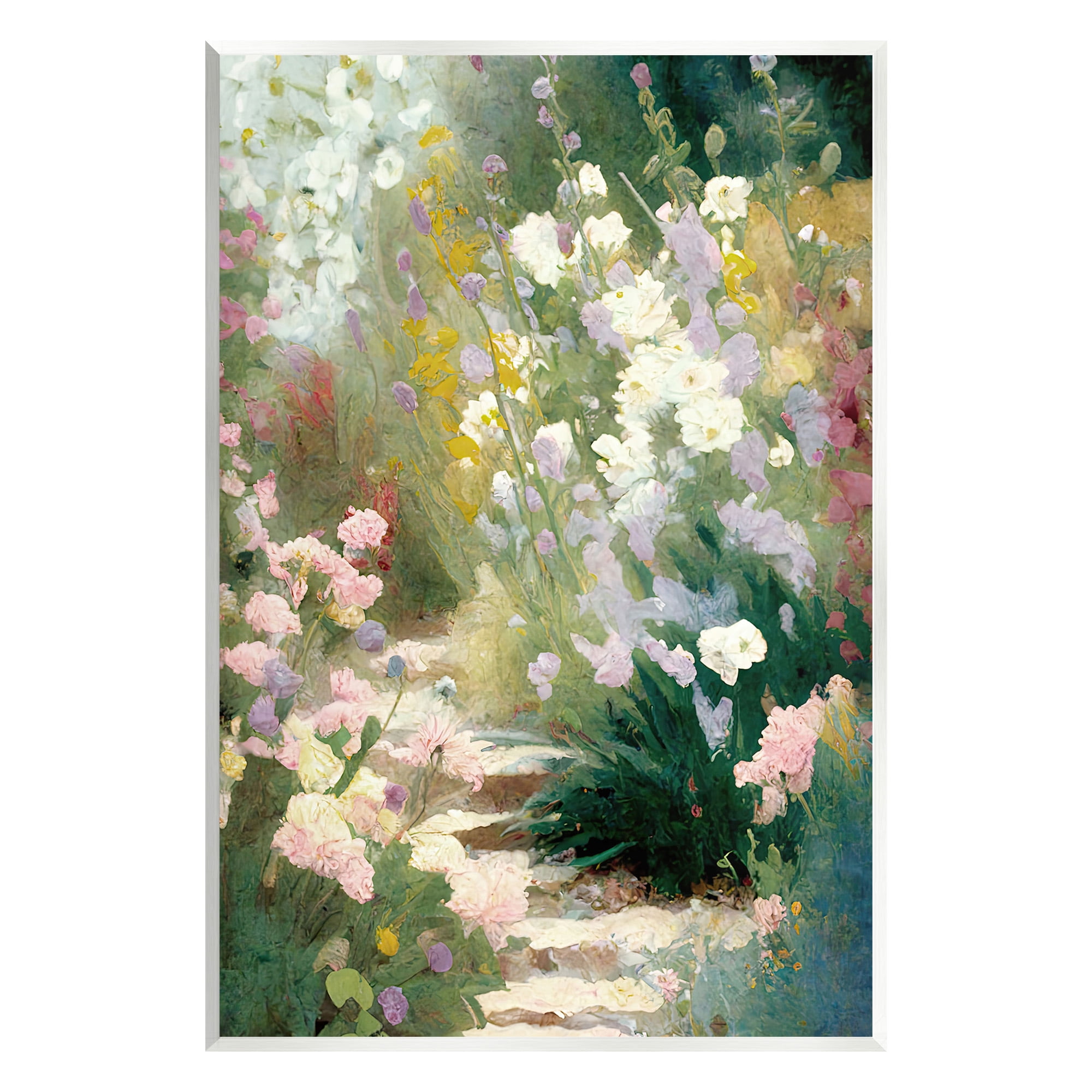 Stupell Industries Garden Flower Path Botanical & Floral Painting Unframed Art Print Wall Art, 13 x 19