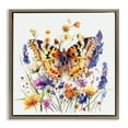 thumbnail image 1 of Stupell Industries Garden Flowers & Butterfly Insects Painting Brown Floater Framed Canvas Art Print Wall Art, 25 x 25, 1 of 10